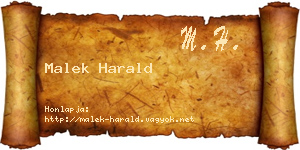 Malek Harald névjegykártya